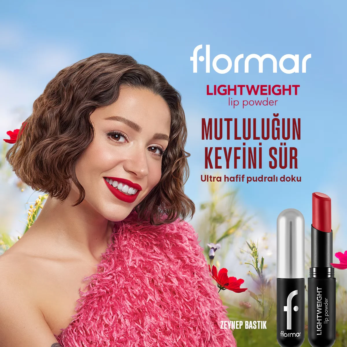 Flormar Lightweight Lip Powder High Pigment & Matte Finish Ultra Light Lipstick 008 Lucky Me 1 pcs