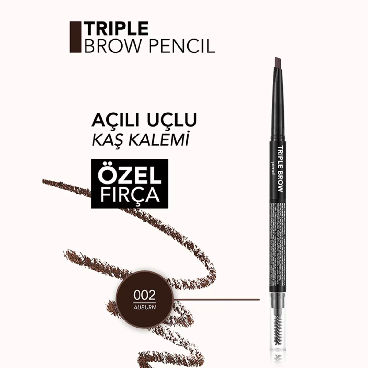Flormar Triple Brow Pencil &amp; Powder 002 Auburn
