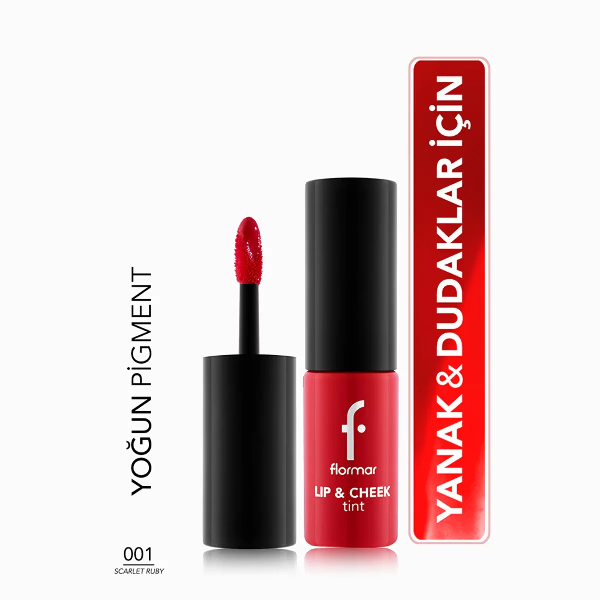 Flormar Multi-Purpose Water Based Tint Lip &amp; Cheek 001 Scarlet Ruby 6.9 ml