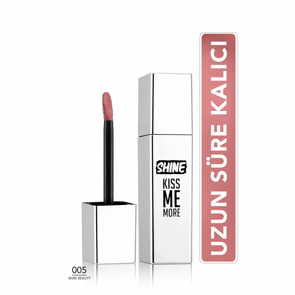 Flormar Shine Kiss Me More Long-lasting &amp; Shiny Finish Liquid Lipstick 005 bare Beauty
