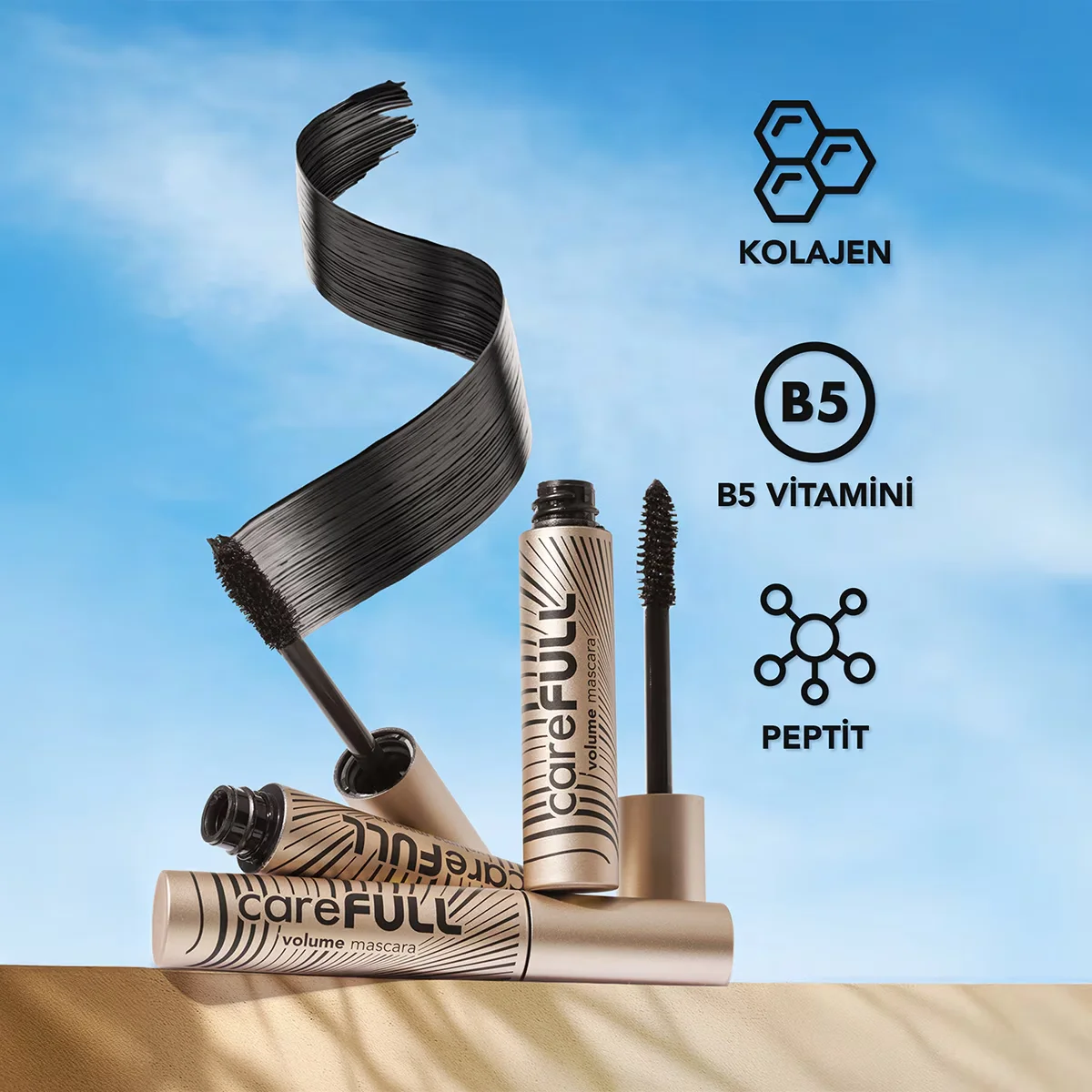 Flormar CareFULL Volumen Stärkende Mascara - 000 Schwarz