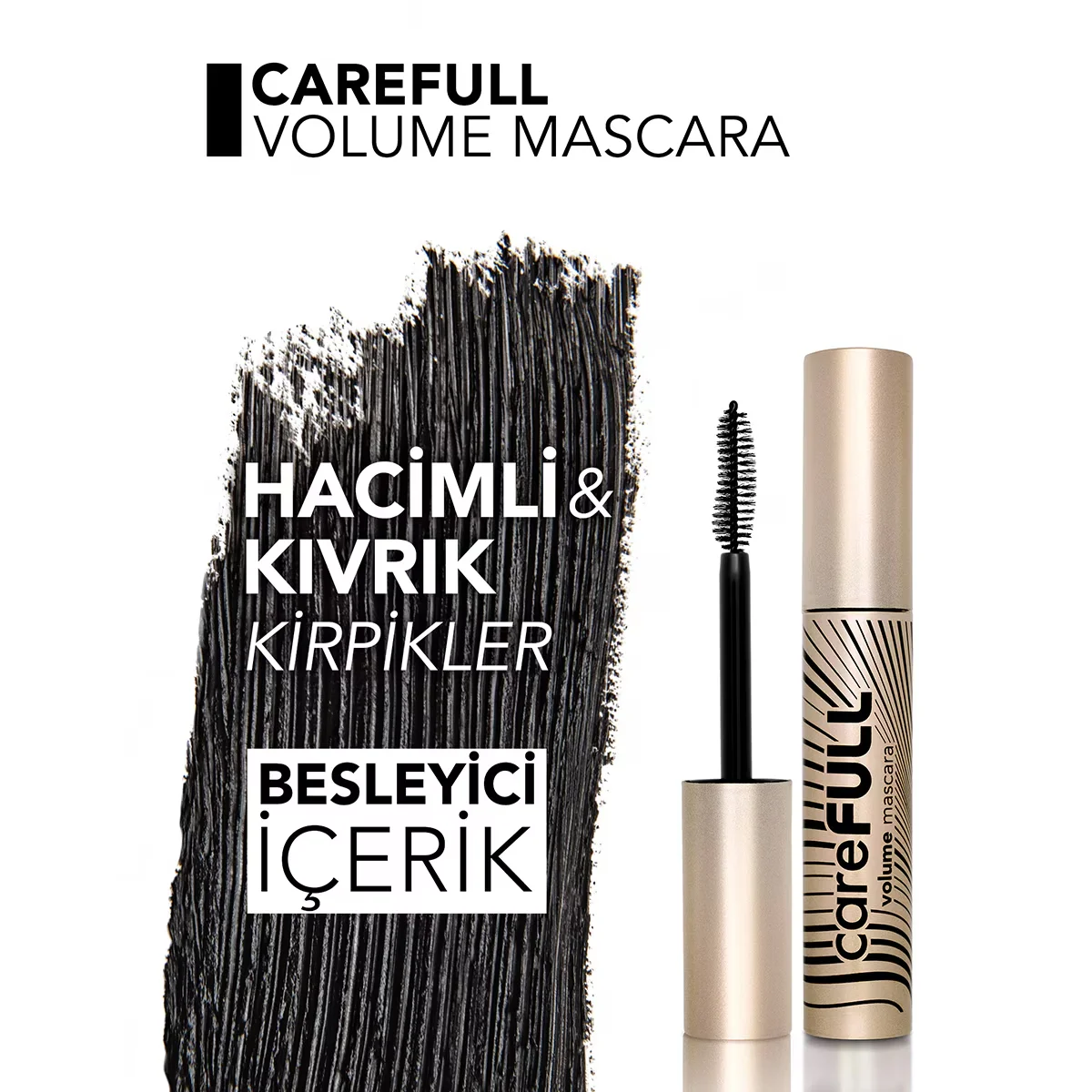 Flormar CareFULL Volumen Stärkende Mascara - 000 Schwarz