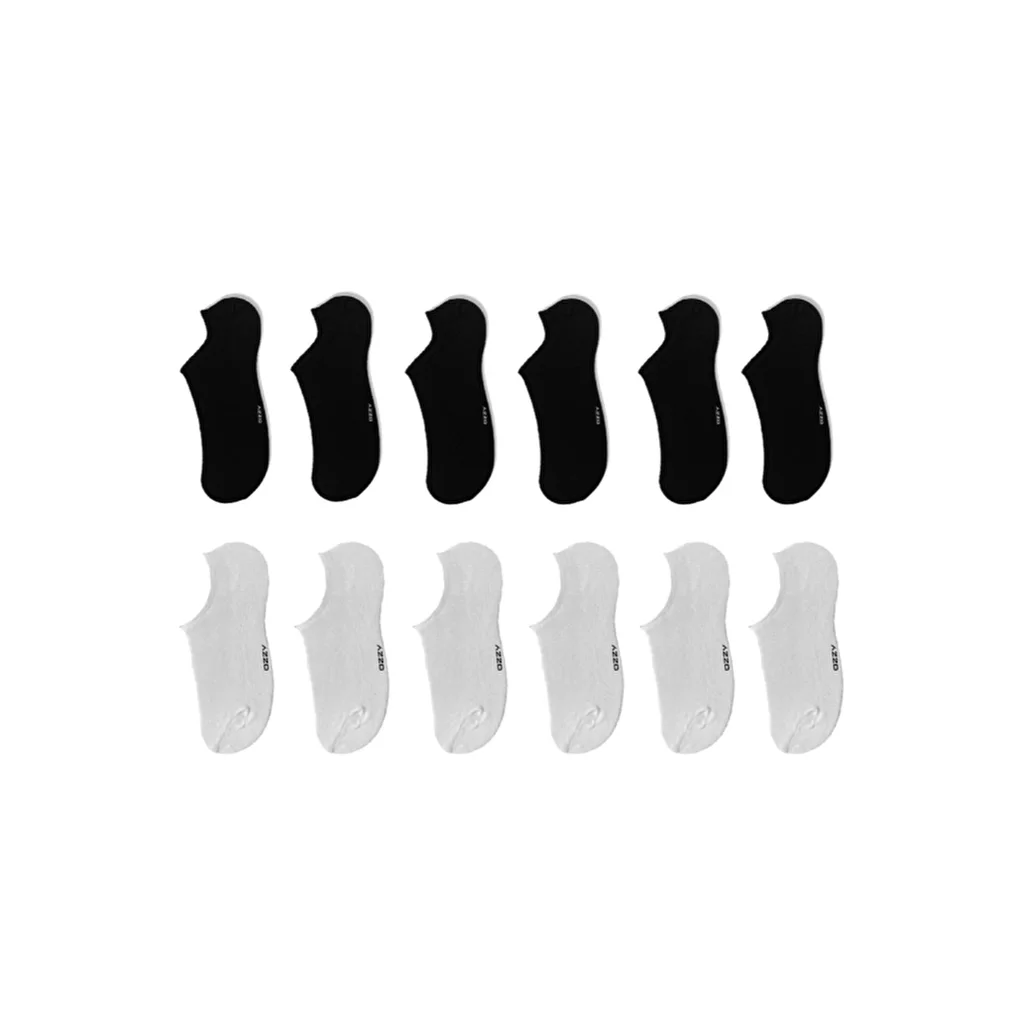 Ozzy Socks Women's 12-pack Seamless Bamboo Sneakers Socks Black White 36/40
