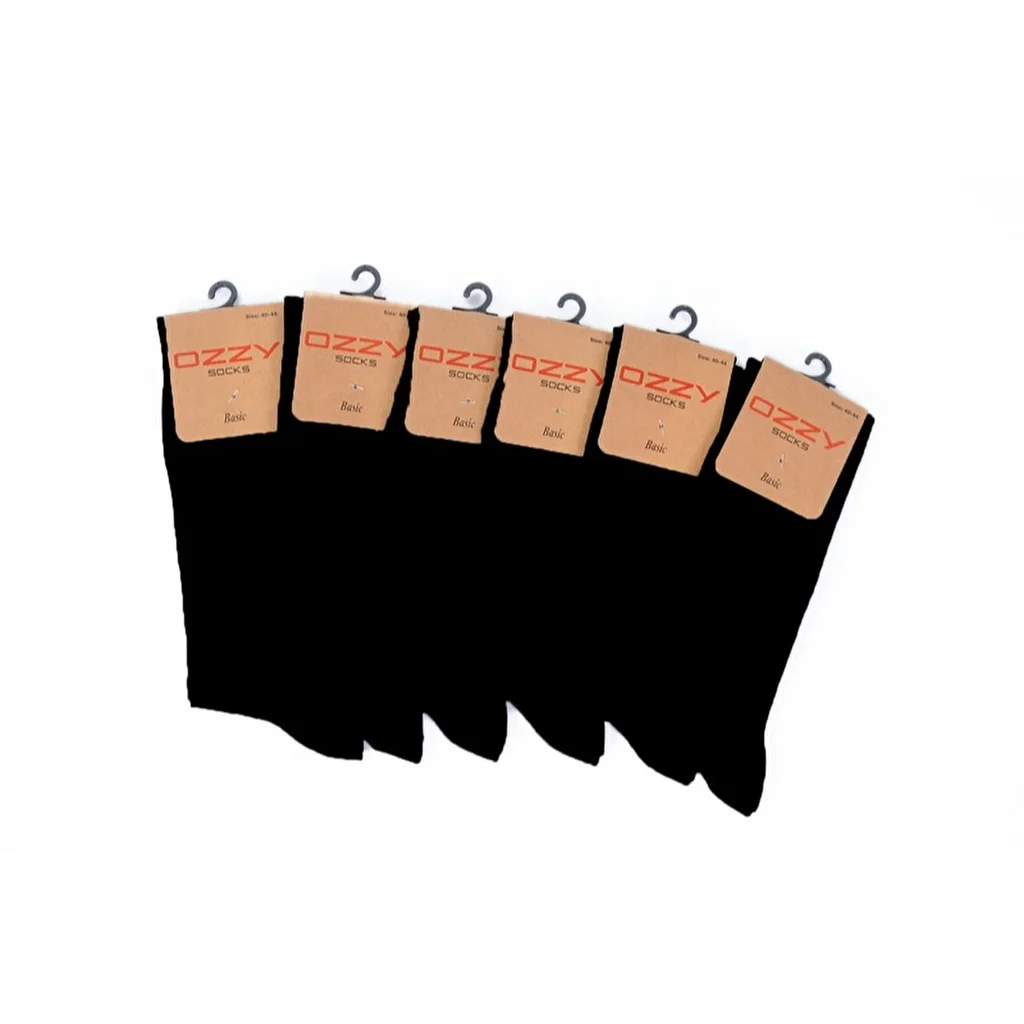 Ozzy Socks Men's 6-pack Viscose Seamless Ankle Socks Black 40/44