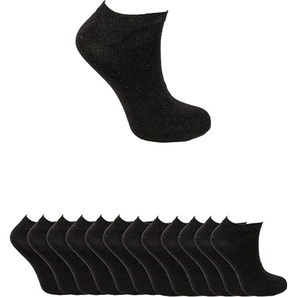 Ozzy Socks Men's 12-pack Seamless Ankle Socks Black 40/44