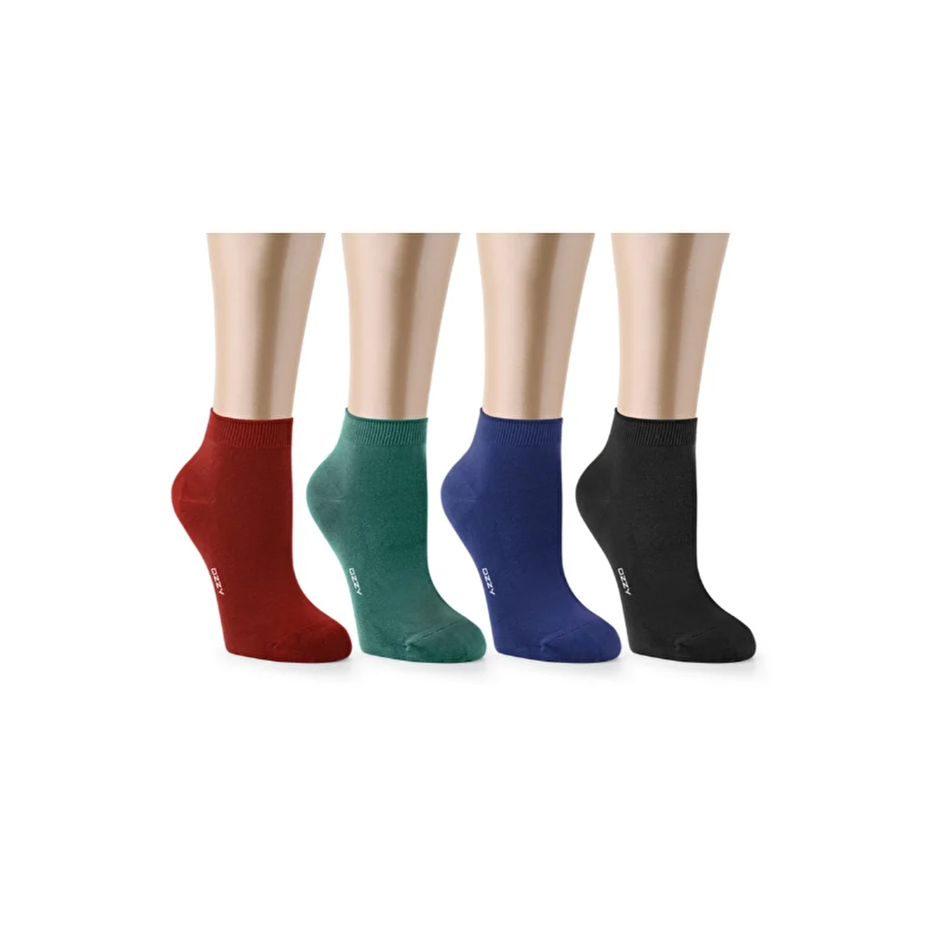 Ozzy Socks Women's 4-pack Bamboo Seamless Ankle Socks Colorful 2 36/40