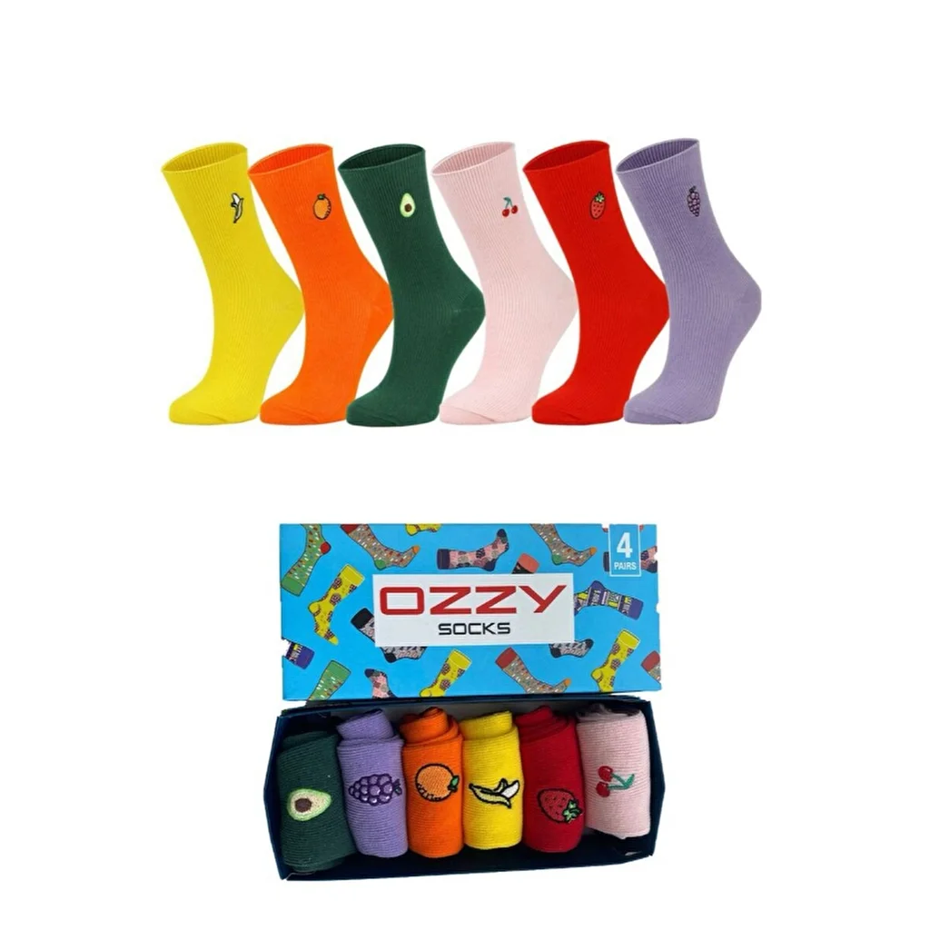 Женские носки Ozzy 6 пар с вышивкой фруктов 36/40