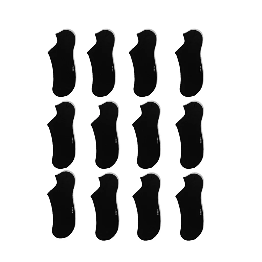 Ozzy Socks Women's 12-pack Seamless Bamboo Sneakers Socks Black 36/40