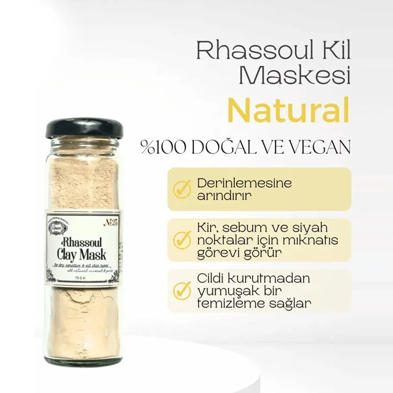 Rhassoul Tonerde Maske 95ml von Rosece | Reinigende &amp; Hydratisierende Formel