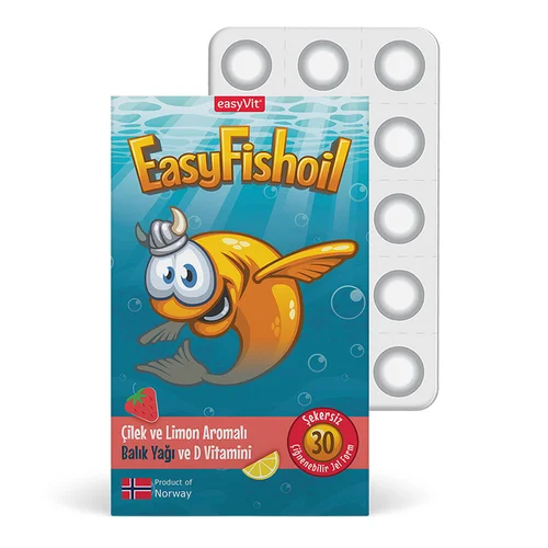 Easy Fish Oil Strawberry And Lemon Flavored Fish Oil And Vitamin D 30 chewable Gel