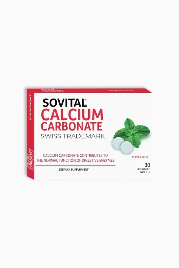 Sovital سوفيتال كربونات الكالسيوم 30 قرصًا