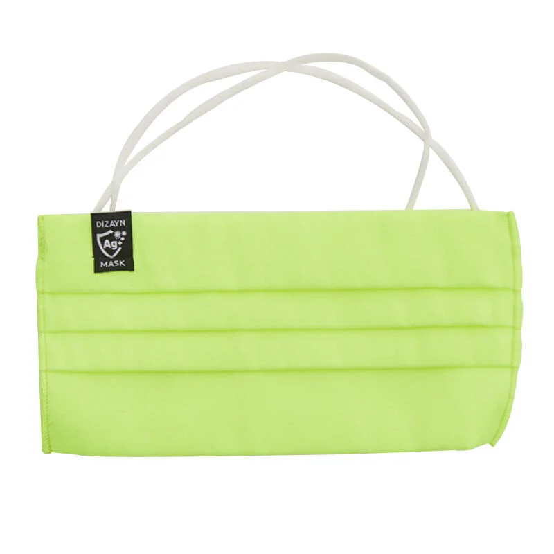 Dizaynmask Silver Ion Washable Cloth Mask - Neon Yellow M 5-10 years