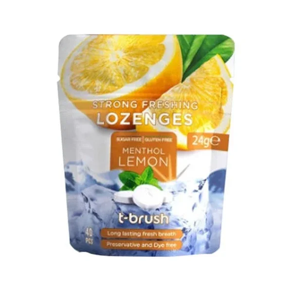 T-brush Menthol Lemon Flavored Mouth Freshening Pastille 40 pcs