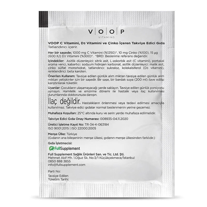Voop Immunsupport Ergänzung mit Vitamin C, Zink &amp; D3