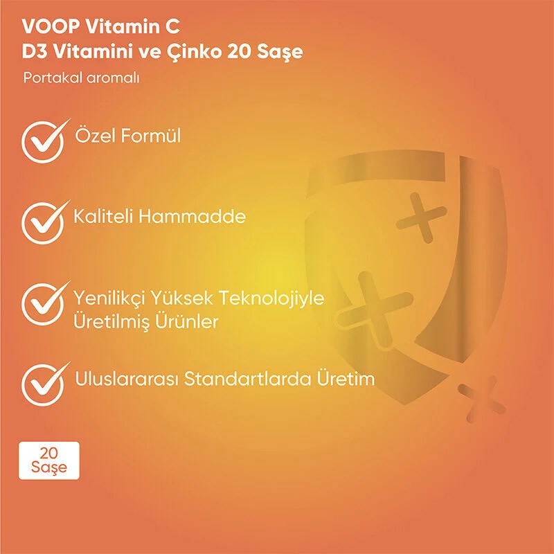Voop Immunsupport Ergänzung mit Vitamin C, Zink &amp; D3
