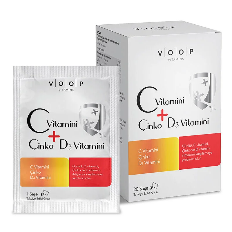 Voop Immunsupport Ergänzung mit Vitamin C, Zink &amp; D3
