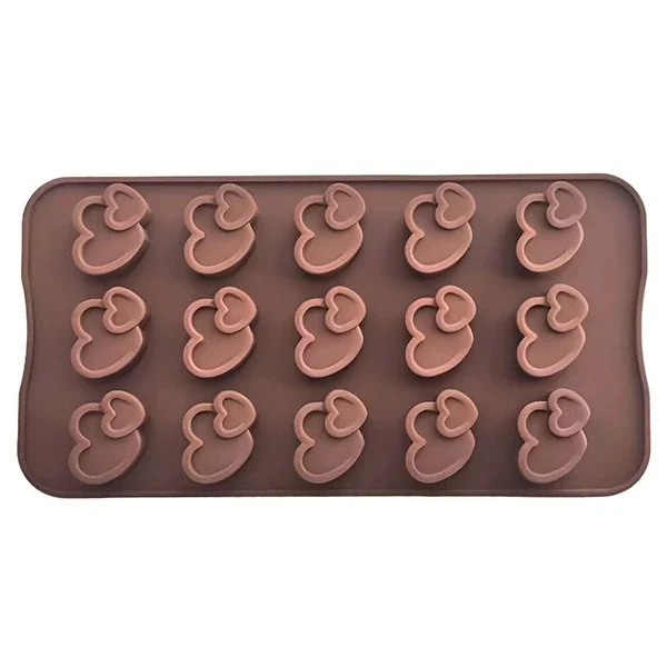 Epinox Silicone Double Heart Chocolate Mold - Reusable & Non-Stick