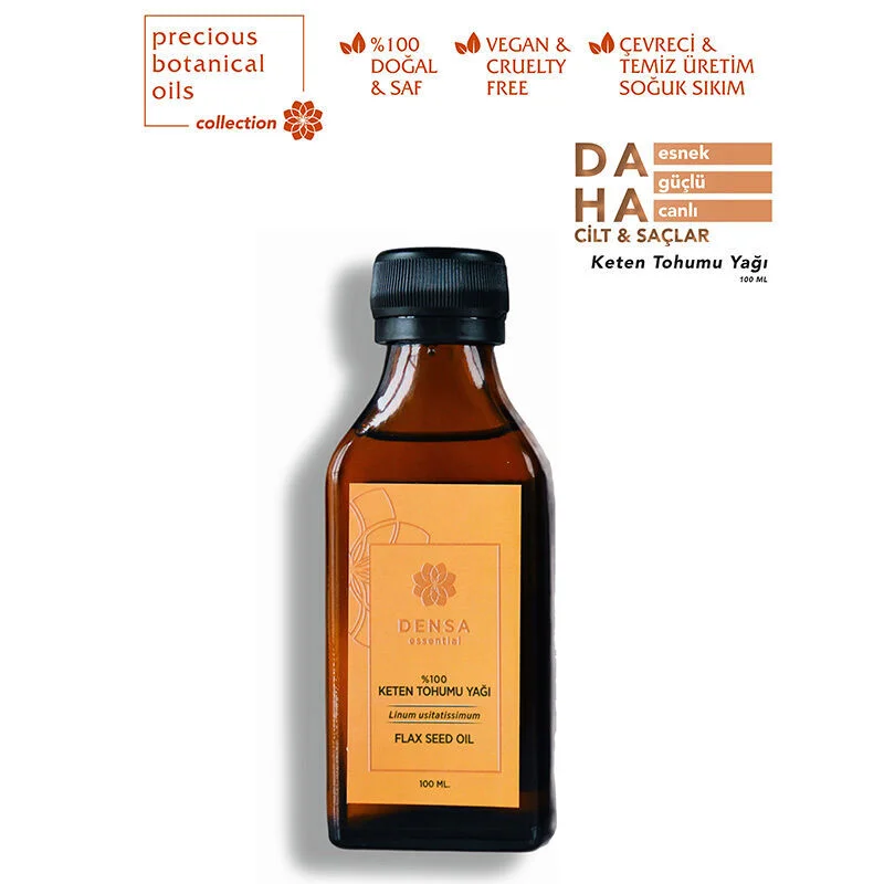 Densa Essential زيت بذور الكتان دينسا ١٠٠ مل مكمل غذائي غني بأوميغا ٣