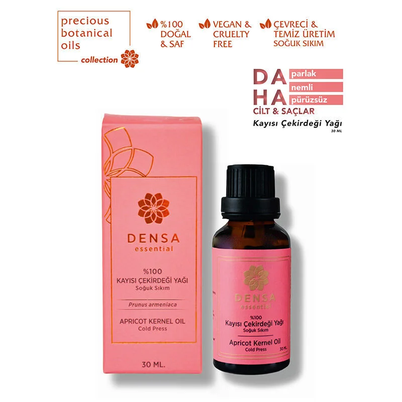 Densa Essential زيت نواة المشمش الأساسي من دينسا 30 مل للعناية الطبيعية بالبشرة