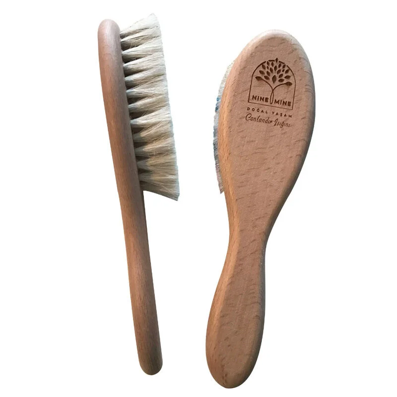 Nine Mine Natural Goat Hair Baby Hairbrush