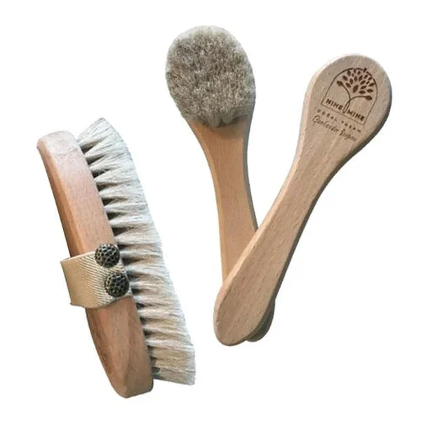 Nine Mine Natural Horse Hair Brush Set