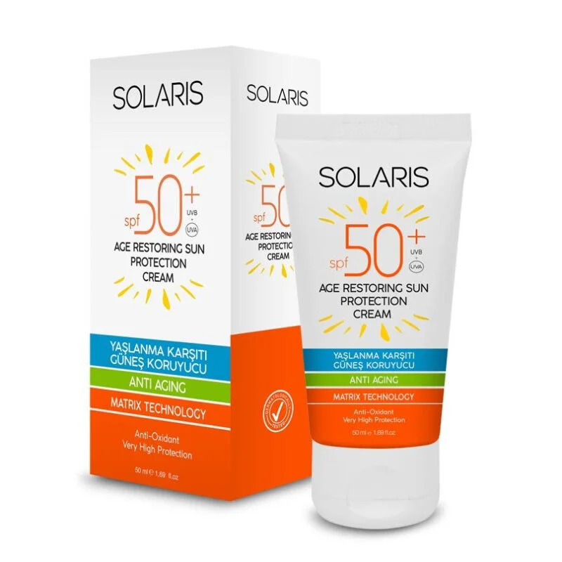 Solaris كريم سولاريس الواقي من الشمس المضاد للشيخوخة بعامل حماية 50، 50 مل