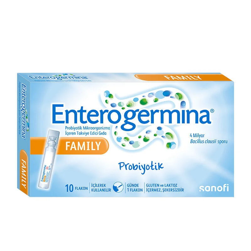 Enterogermina Family Probiotic Microorganism Containing Food Supplement 10 vials