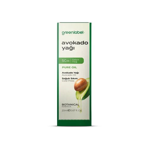 Greenlabel Avocado Oil 20ml - Cold-Pressed, Natural Moisturizer