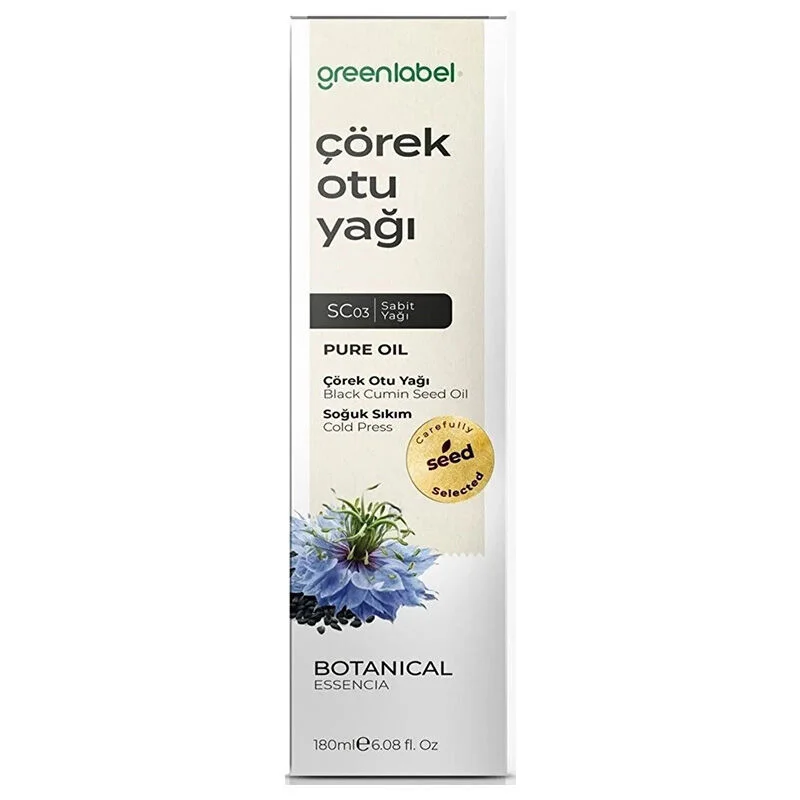 Greenlabel Organic Black Seed Oil 180 ml - Cold Pressed, Pure