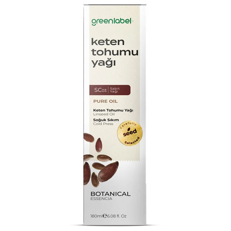 Greenlabel زيت بذور الكتان العضوي من جرين ليبل، ١٨٠ مل أوميغا ٣ وألياف
