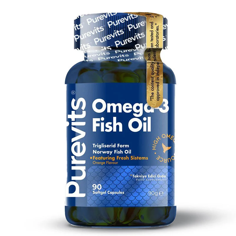 Purevits Omega-3 fish Oil Food Supplement 90 capsules