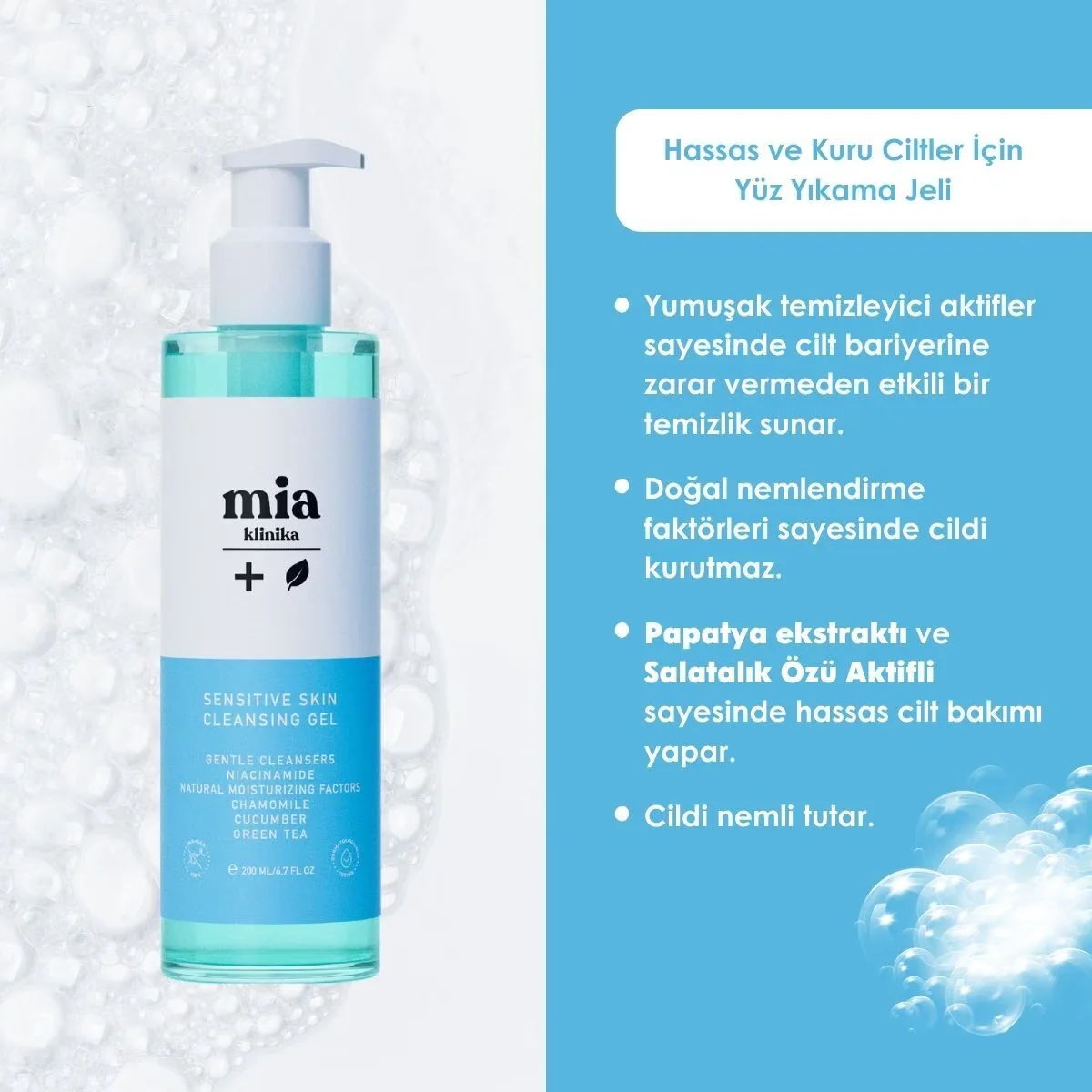 Mia Klinika Gentle Facial Cleansing Gel for Sensitive Skin 200ml