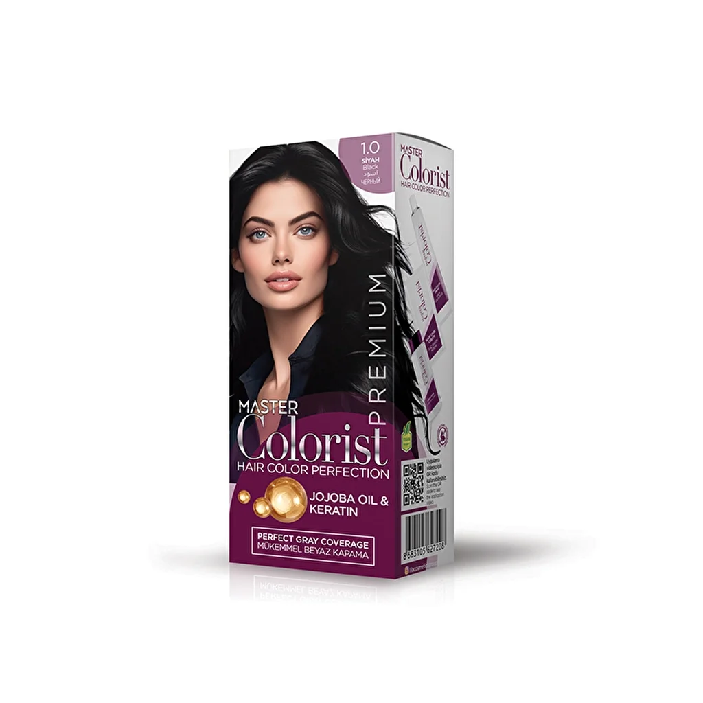 Master Colorist صبغة شعر كريمية فاخرة من ماستر كولوريست، لون أسود 1.0