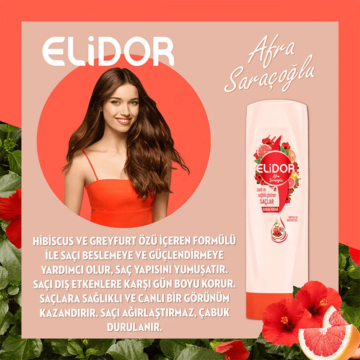 Elidor Argan Oil &amp; Hibiscus Hair Conditioner 350ml - Nourishing Care