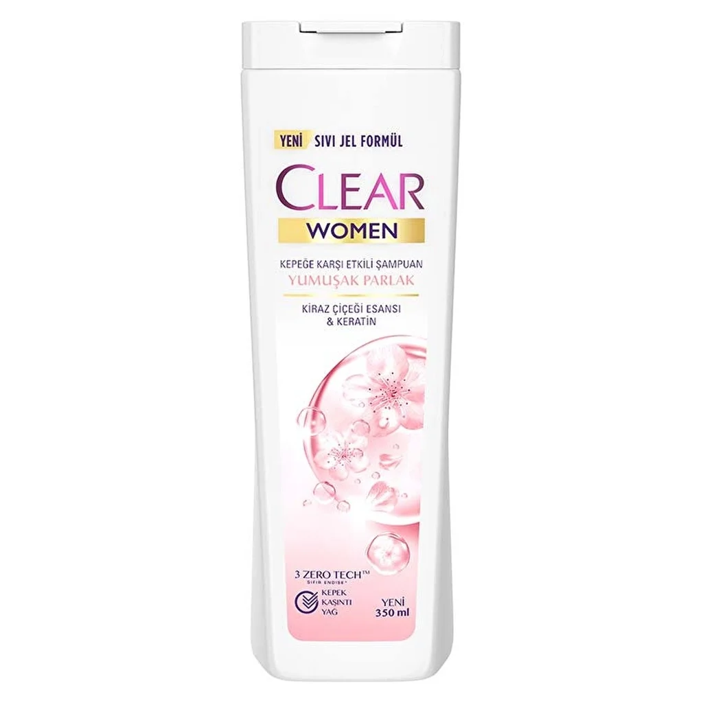 Clear Women Anti-dandruff Shampoo Soft Shiny Cherry Blossom Essence & Keratin 350 ml