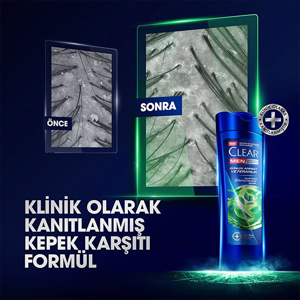 Clear Men Anti-Schuppen Shampoo mit Zedernholz &amp; Eukalyptus 350ml