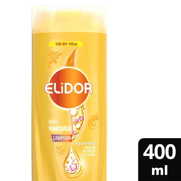 Elidor Superblend Hair Care Shampoo Silky Softness Argan Oil Silk Protein Vitamin C 400 ml