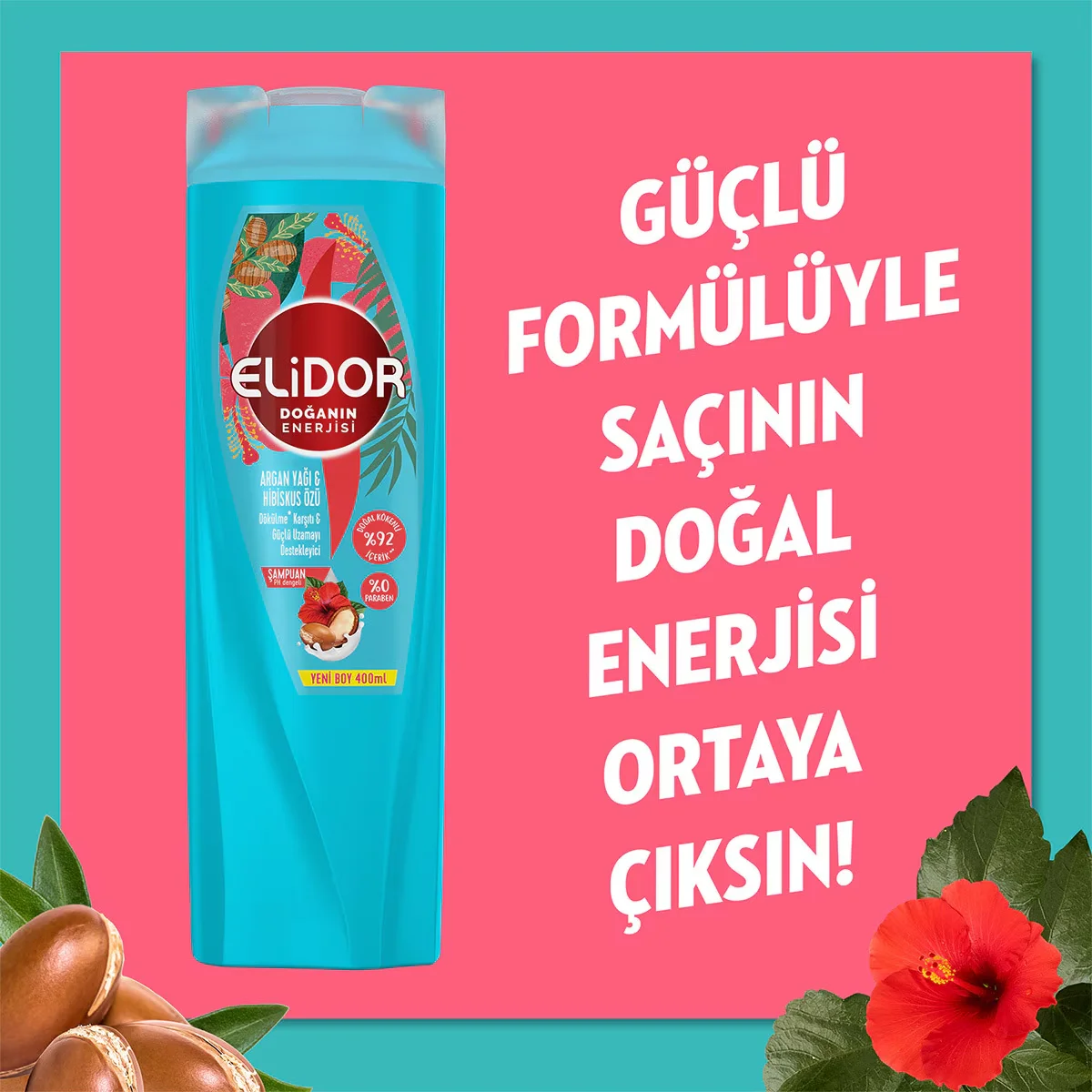 Elidor Naturenergie Argan- und Hibiskus-Shampoo 400ml