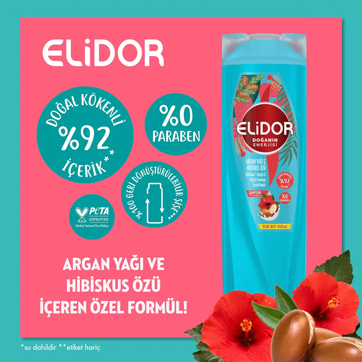Elidor Naturenergie Argan- und Hibiskus-Shampoo 400ml