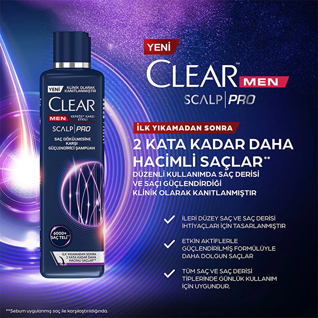 Шампунь Clear Men Scalp Pro Укрепляющий против выпадения волос и перхоти 300 мл