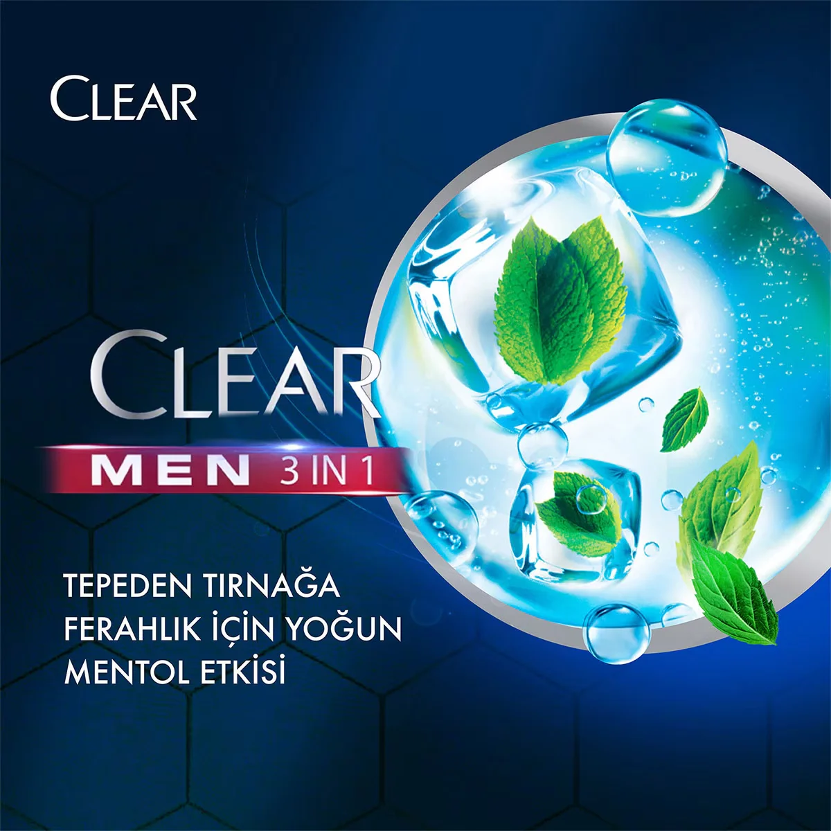 Clear شامبو وجل استحمام 3 في 1 من كلير مين برائحة المنثول المنعشة للشعر والوجه والجسم 350 مل
