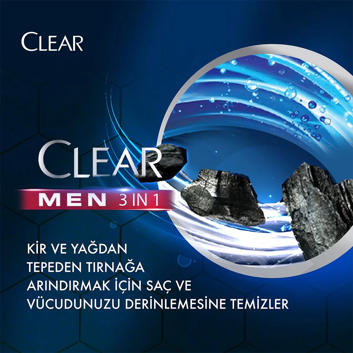 Clear Men 3-in-1 Aktivkohle Shampoo &amp; Duschgel 350ml