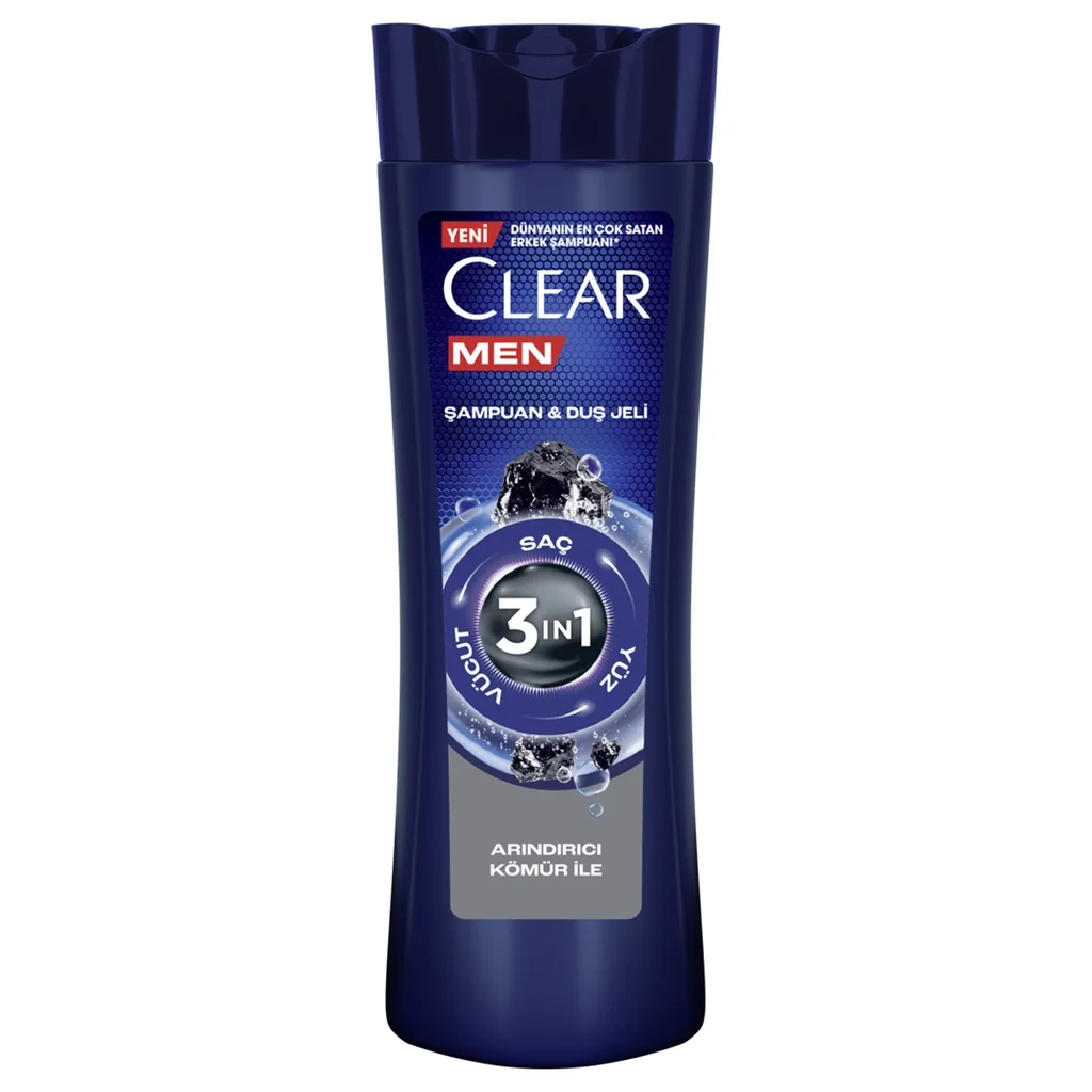 Clear Men 3 in 1 shampoo & Shower Gel Purifying Charcoal 350 ml