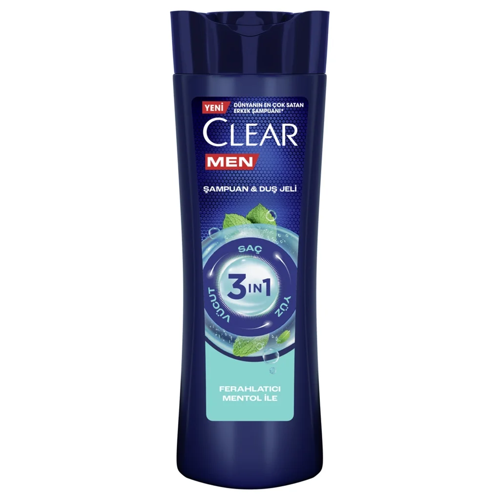 Clear Men 3 in 1 shampoo & Shower Gel Refreshing Menthol 350 ml