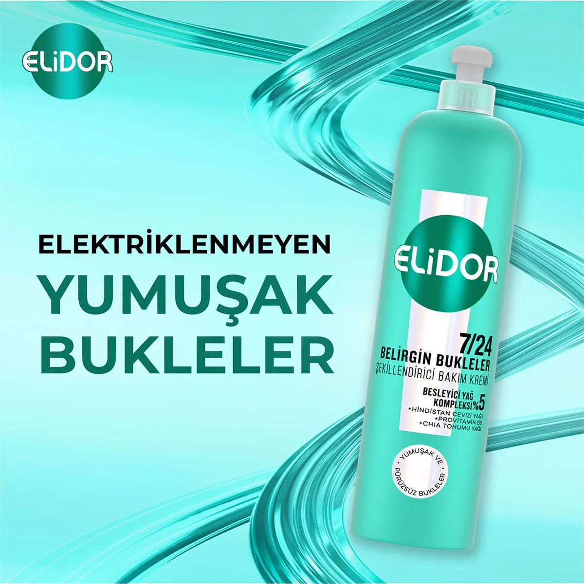 Elidor 7/24 styling Hair Care Cream Definite Curls Wavy And Curly Hair 240 ml