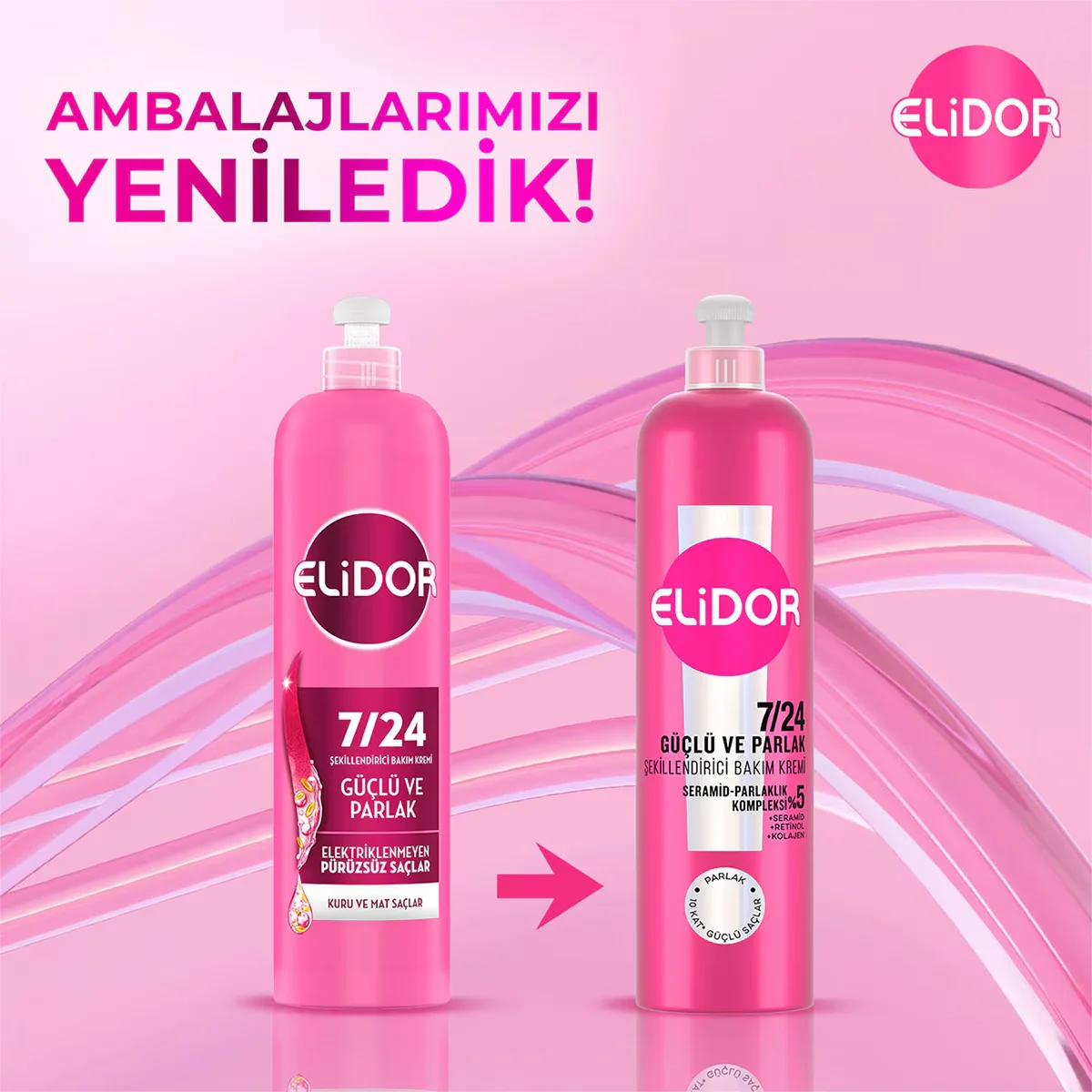 Elidor 24/7 Starker &amp; Glänzender Haarstyling-Creme für Trockenes Haar 240ml