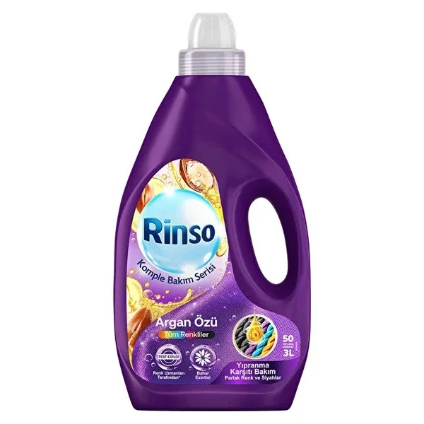 Rinso Liquid Detergent Complete Care Series Argan Extract All Colors 3 lt