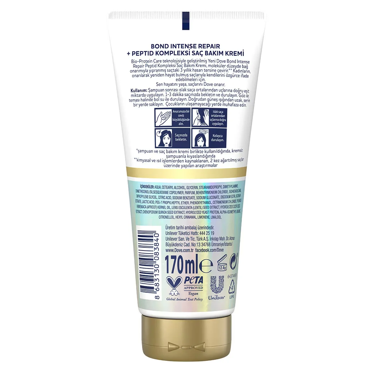 Dove Hair Care Conditioner Bond Intense Repair + Peptide Complex 170 ml