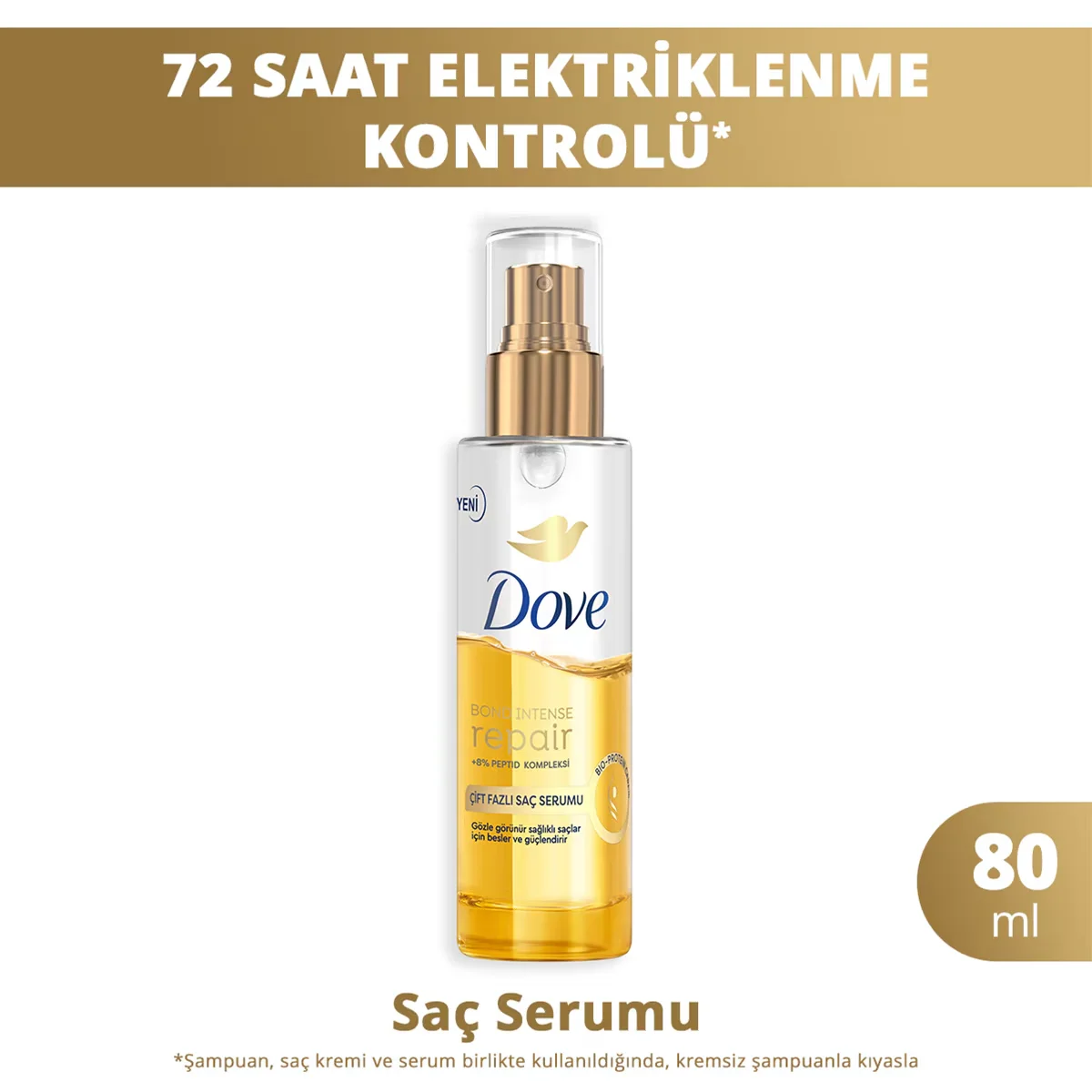 Сыворотка для волос Dove Двухфазная Интенсивное восстановление + Комплекс пептидов 80 мл