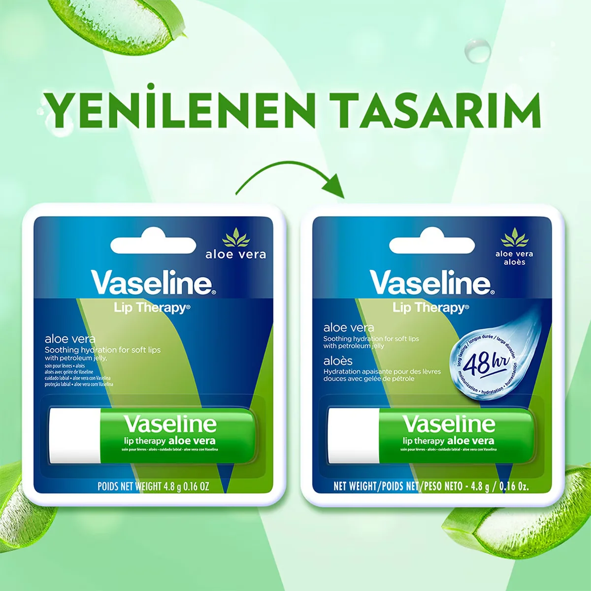 Vaseline Lip Therapy Lip Care Cream Aloe Vera 4.8 gr